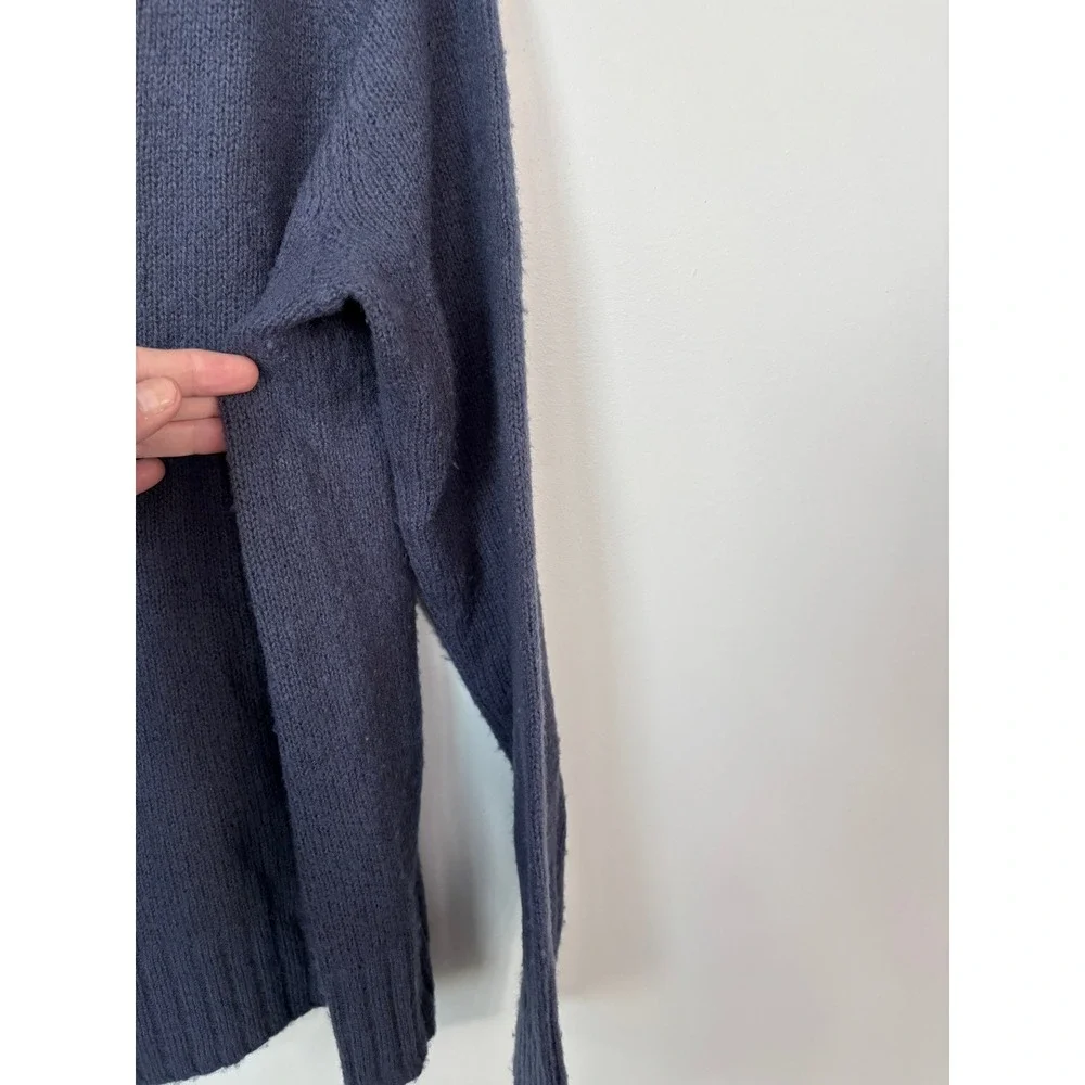 360Cashmere Navy Blue Merino Wool Cashmere V-Neck Sweater 39516 Mens Medium